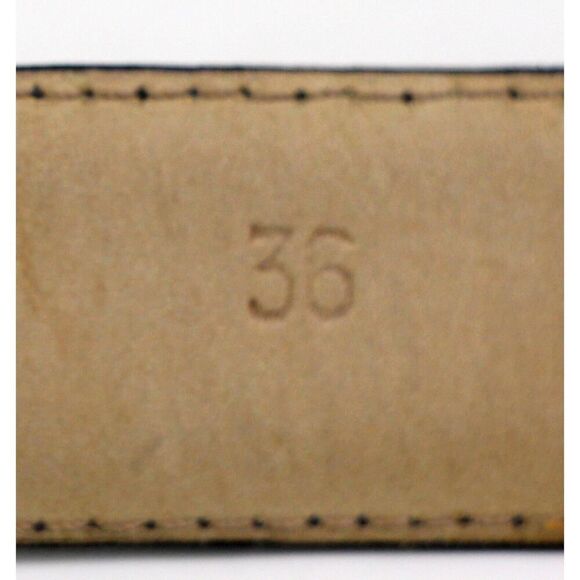 VTG GRAY GENUINE LEATHER 1 1/8"Wd STITCH DRESS CASUAL MEN'S BELT Sz 36 (R83 - Picture 8 of 13